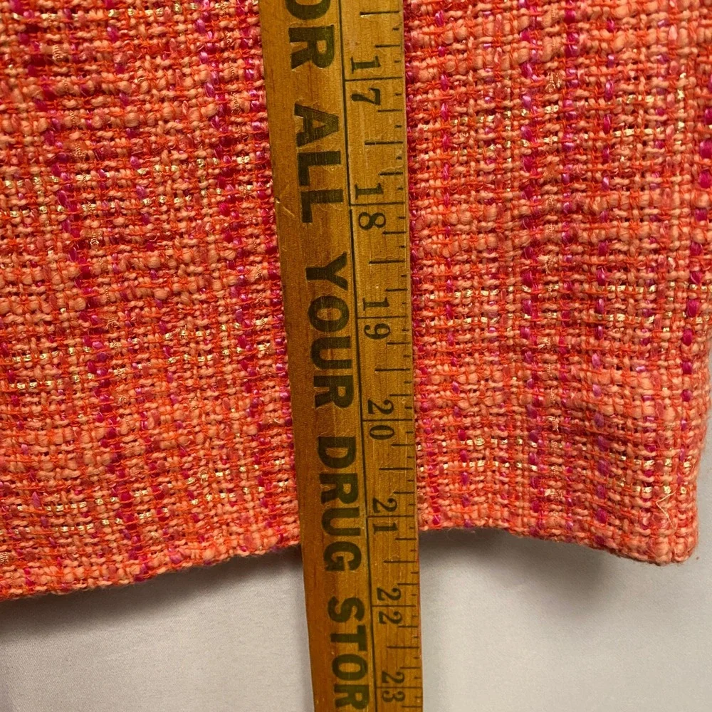 J. Crew No 2 Pencil Skirt Orange Tweed Office Business Casual Size 4 Academia‎